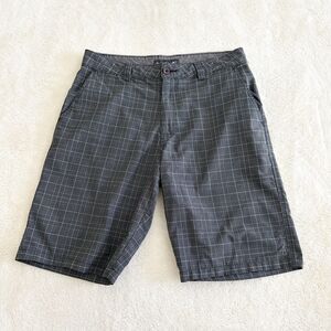 O'Neill Shorts Mens Size 32 Blue Plaid Flat Front Casual Everyday Wear